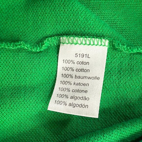 Lacoste Polo Shirt Men 9 Green Solid Classic Fit Cotton Pique Knit 55" x 29" - Picture 6 of 12
